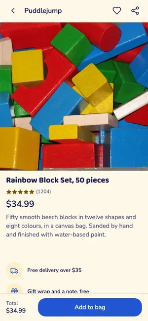 Kids and toys app collection or product screen